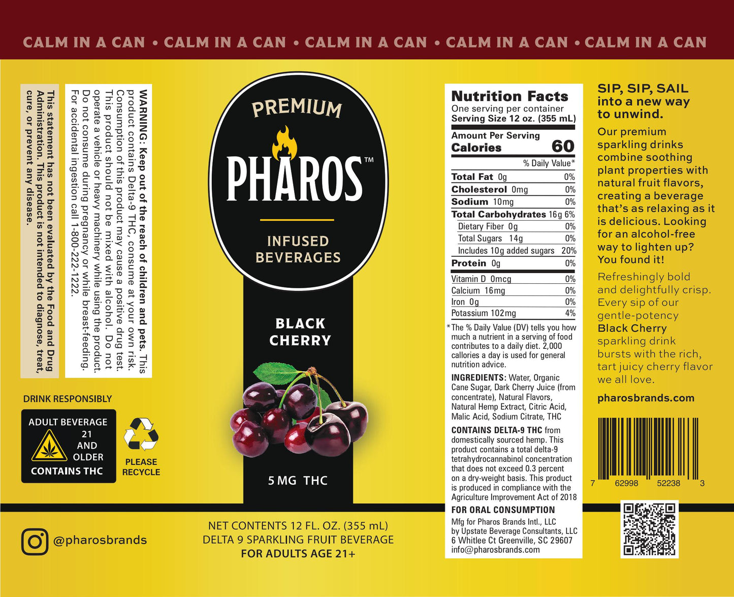 Black Cherry THC-Infused Sparkling Drinks (4 Pack)