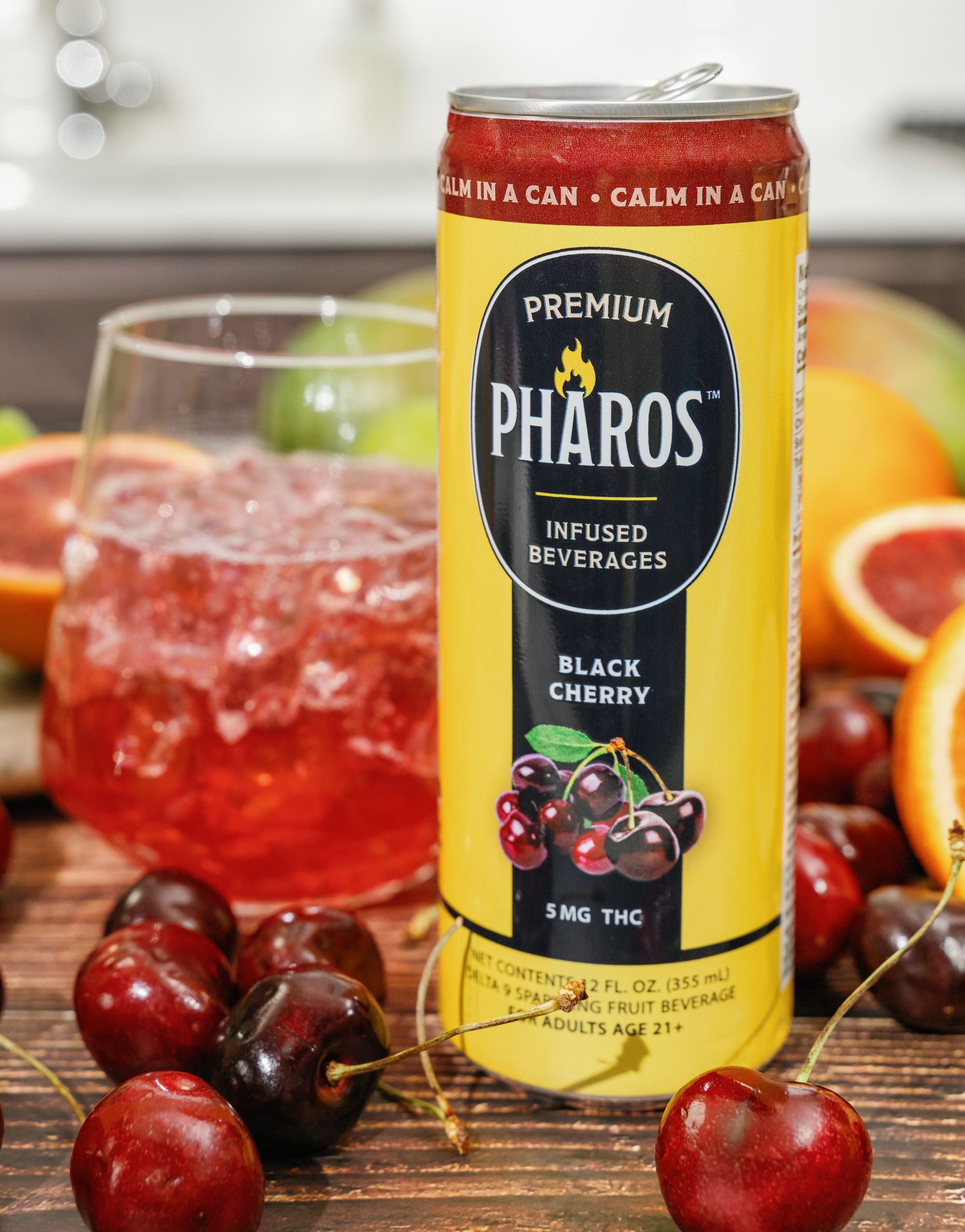 Black Cherry 5MG THC-Infused Sparkling Drinks (4 Pack) – Pharos