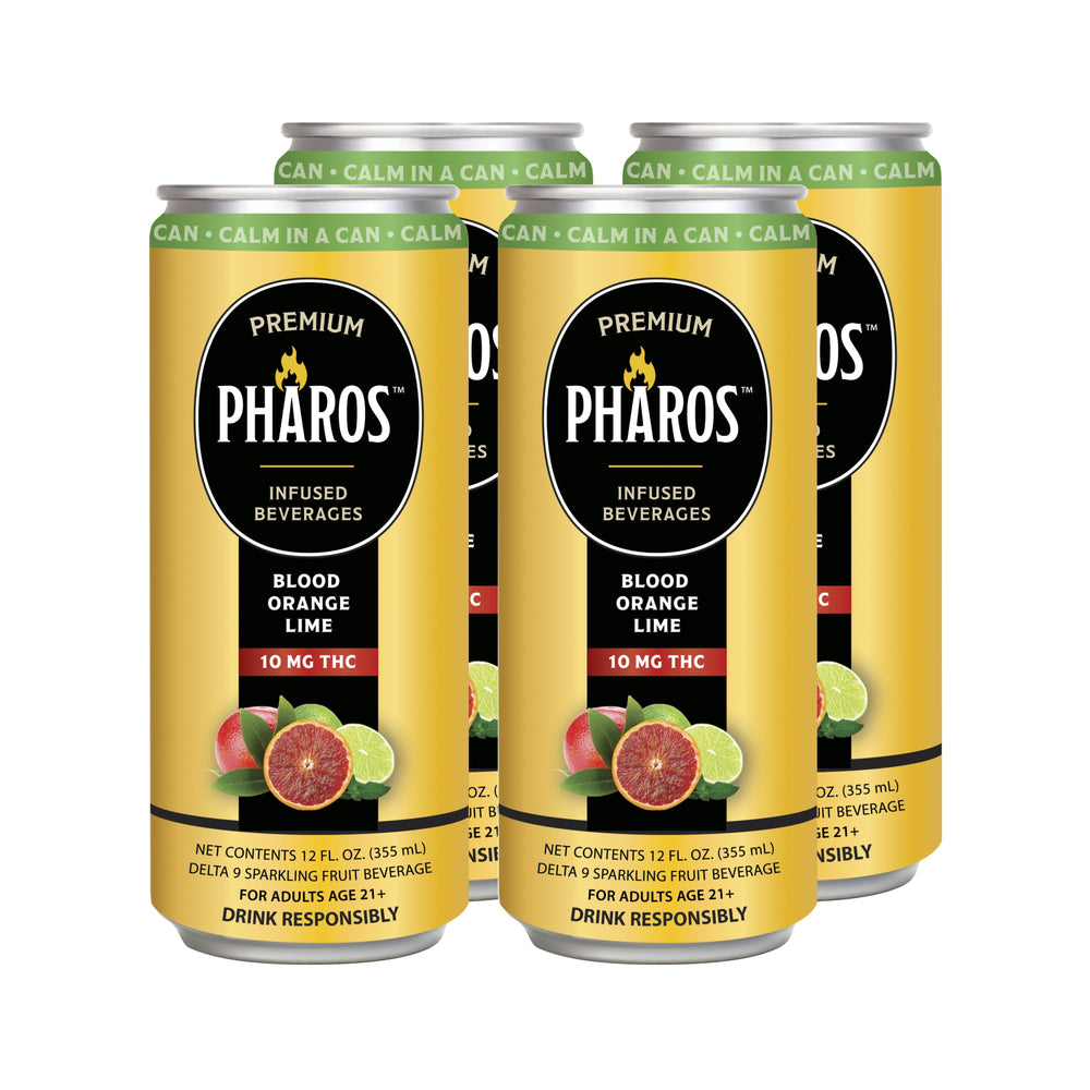 Blood Orange Lime 10MG THC-Infused Sparkling Drinks (4 Pack)