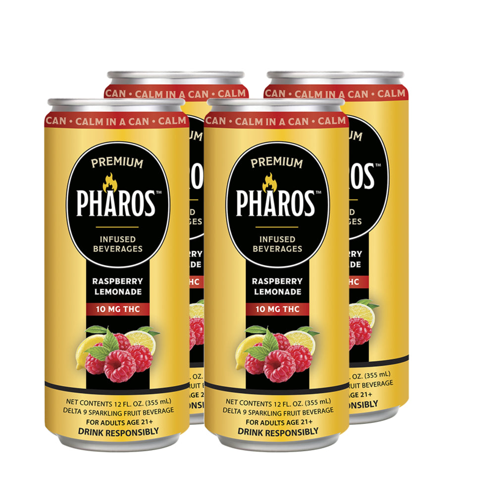 Raspberry Lemonade 10MG THC-Infused Sparkling Drinks (4 Pack)